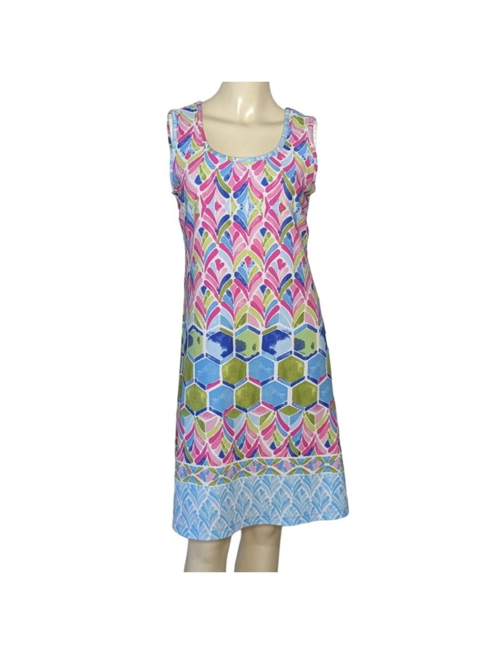 Ronni Nicole Shift Dress Women S Multicolor Geometric Sleeveless Stretch